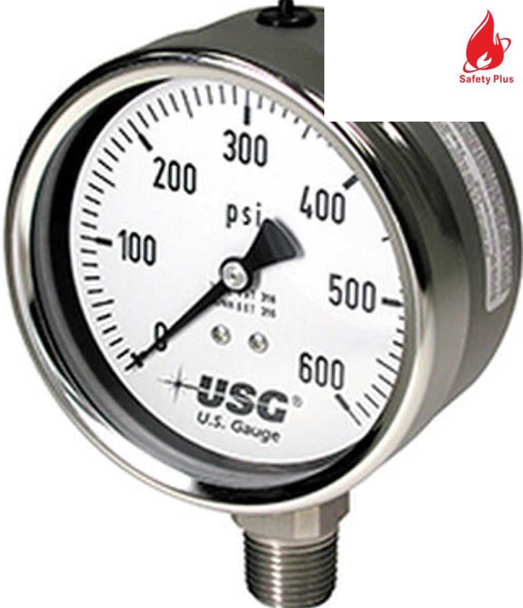 Pressure Gauge: 0-600 psi